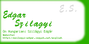edgar szilagyi business card
